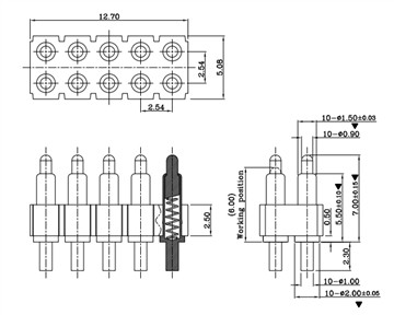 8-pinlar 2- qatorli ulagich