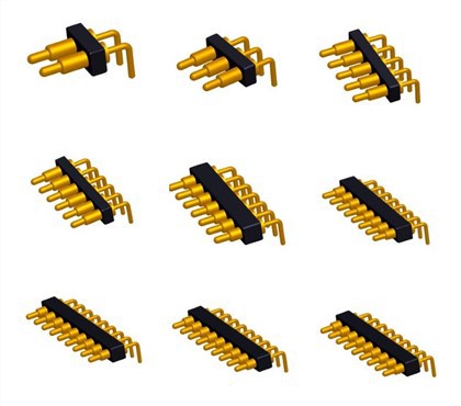 Sping-yuklangan To'g'ri burchakli Pogo PIN ulagichi